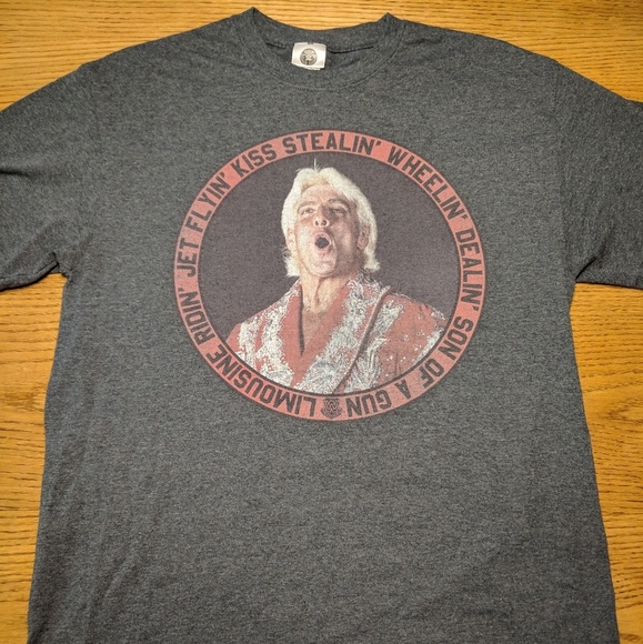 WWE Other - WWE Men's Medium Ric Flair T-Shirt Grey
